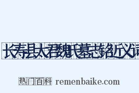 长寿县太君魏氏墓志铭近义词是什么意思的图片
